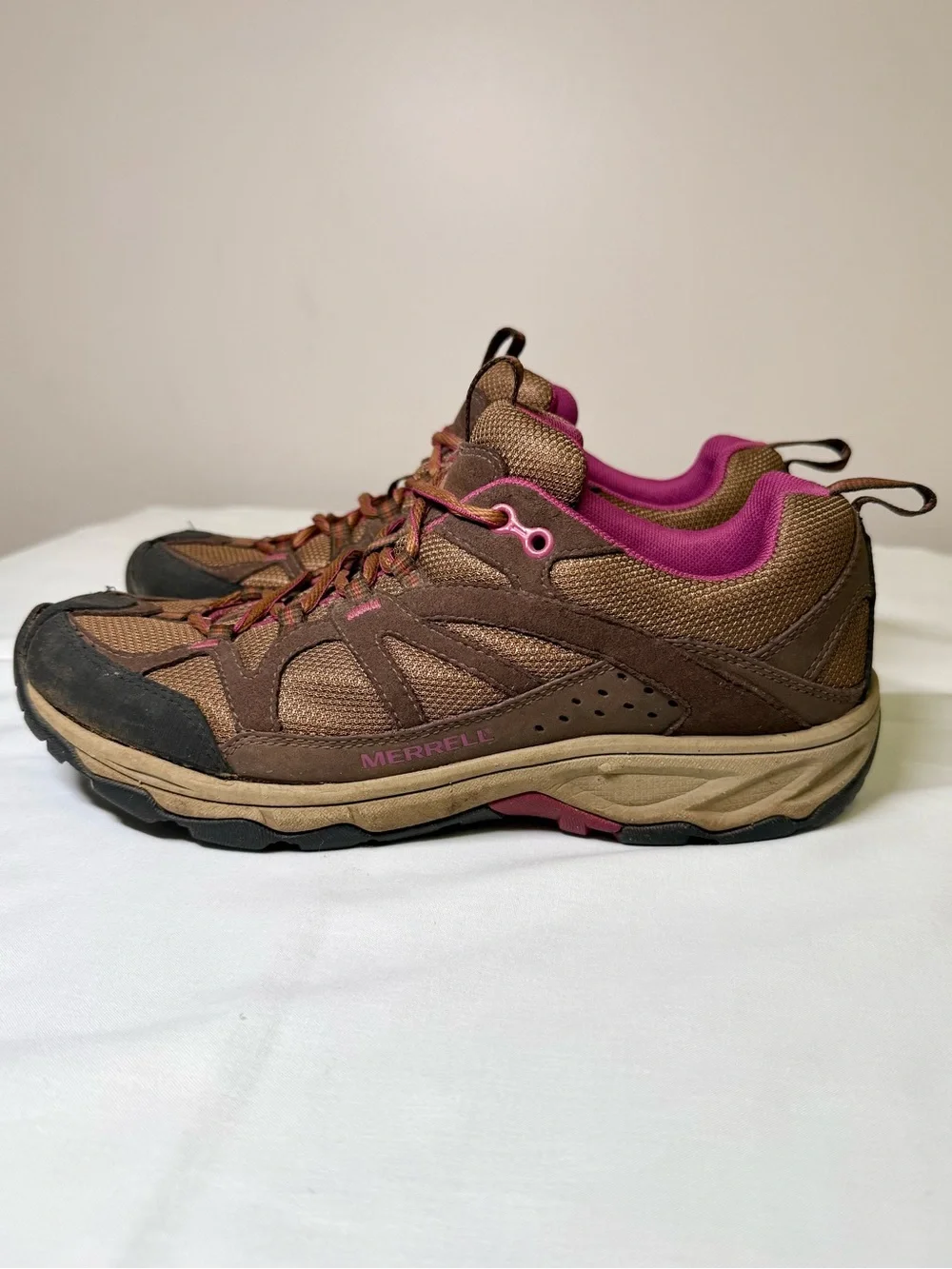 Merrell Otter Hiking Shoes Brown Pink Trail Outdoor Sneakers Women’s 9.5